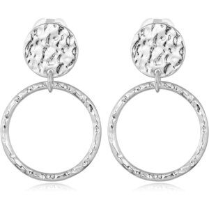 Silver Clip On Drop D Clip Earrings Women Non Piercing Dangle Fashion Jewelry